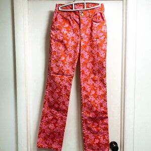 Tucker Jeans Ivy Floral Bootcut in Pink/Red